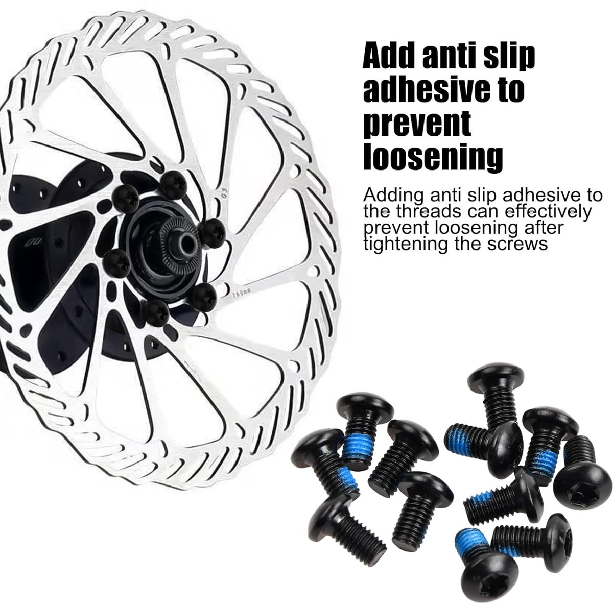 SnelShoppen - 12 Stuks Fietsremschijf Schroeven, M5 x 10mm Stalen Disc Schrauben, T25, Hoge Sterkte RVS, Fietsaccessoires voor MTB en Wegfiets