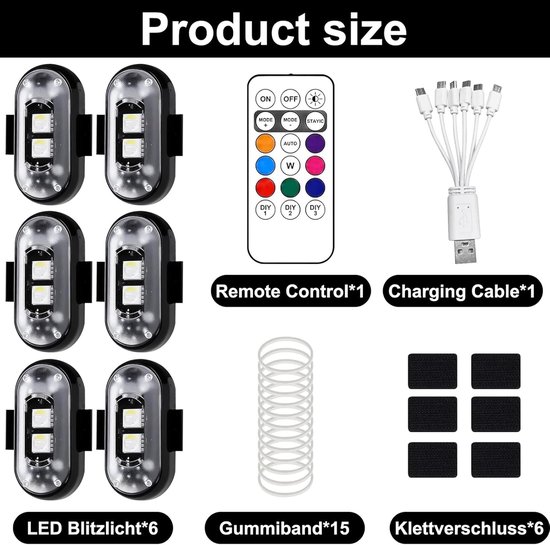 SnelShoppen - Draadloze LED Auto Interieur Verlichting - RGB Kleurverandering - Oplaadbaar en Waterdicht - Ideaal voor Feest, Camping, en Kids - 456g — afbeelding 5