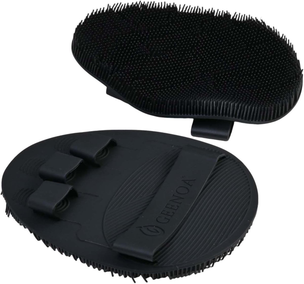 SnelShoppen - 2 Pcs Soft Silicone Body Scrubber voor Mannen en Vrouwen, Zachte en Elastische Lichaamsreiniger, Hygiënisch en Duurzaam, Zwart