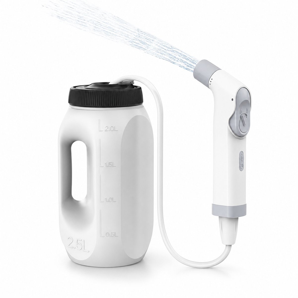 ZoeZo Draagbare Bidet Set 2,5L - Complete Elektrische Reisbidet - 1600mAh Accu - Oplaadbaar met USB-C - Reisdouche - Istinja - 2 Standen