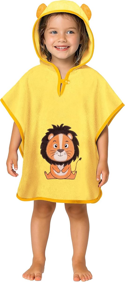 SnelShoppen - Premium Bad Poncho voor Kinderen met Kap - 100% Katoen - OEKO TEX - Handdoek Poncho voor Baby Jongens en Meisjes - Ideaal voor Strand, Z