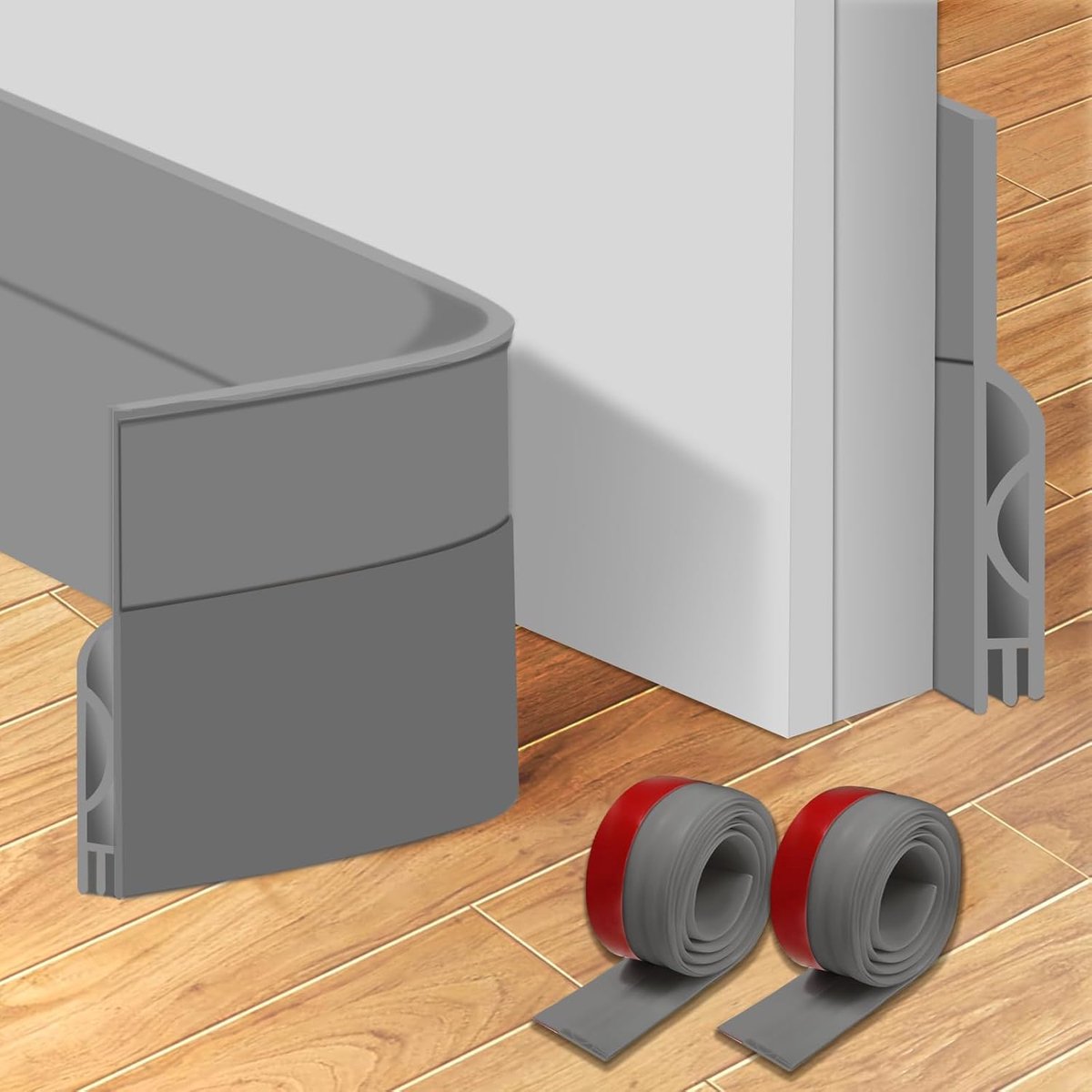 SnelShoppen - Deurtrekker - Deurstopper - Grijze Draagbare Dichtingsstrip voor Deuren - Energie Besparen - 1 Stuk - Perfect voor Huishoudens