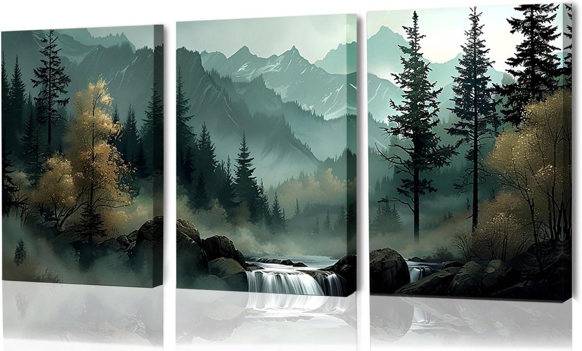 Canvas Muurkunst - Landschap schilderijen - Woonkamer decoreren - Superieur vakmanschap - 30 x 40 cm - Natuurlijk