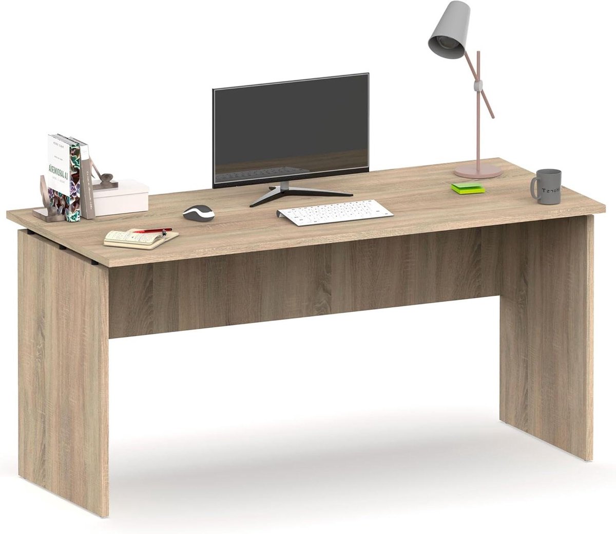 Bureau Tafel - Werkplek Bureau - Thuiswerken Kantoor - Duurzaam Geproduceerd - 155 x 76 cm - Eiken
