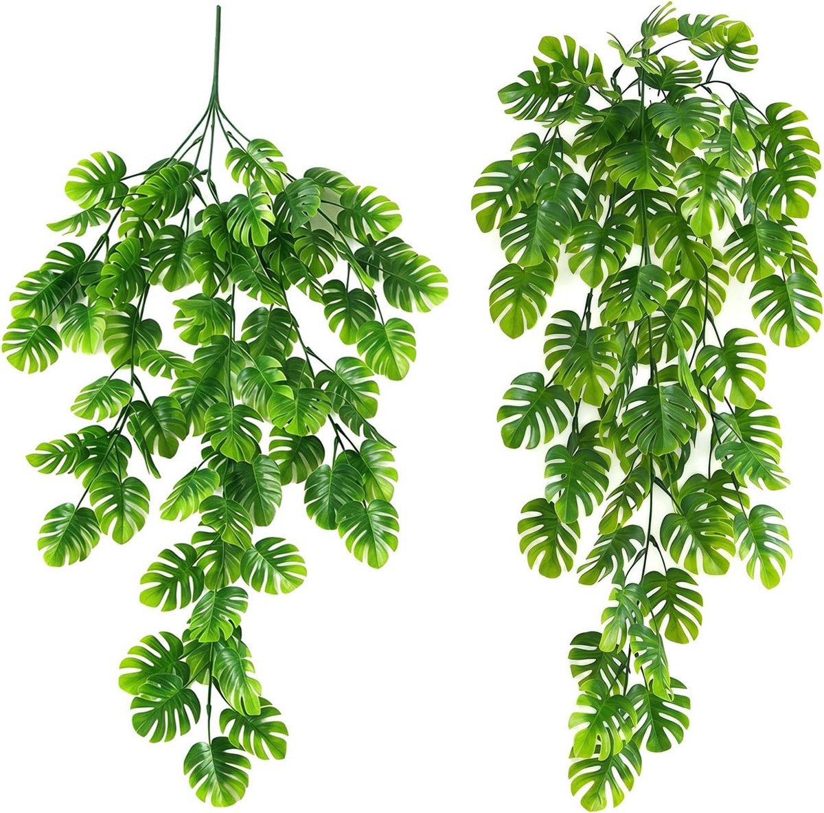SnelShoppen - 2 Stuks 76 cm Kunstmatige Hangplanten - Realistische Plastic Klimop - Groen Faux Planten voor Binnen en Buiten - Perfect voor Balkon, Sl