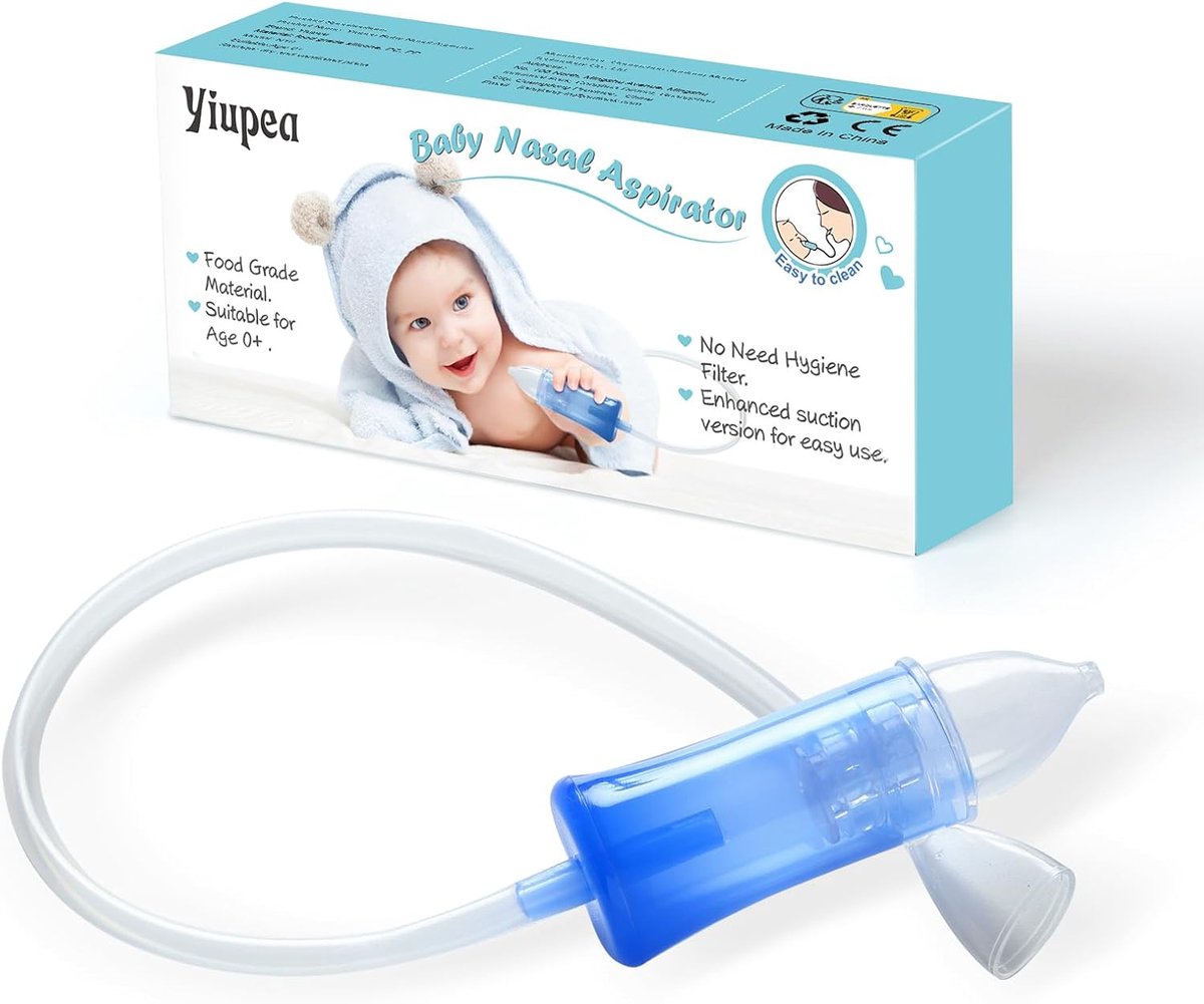 SnelShoppen - Nasale Aspirator voor Baby's - Herbruikbare Zachte Silicone Neusreiniger - Geen Hygiënefilter Nodig - Inclusief Opbergdoos en Reinigings