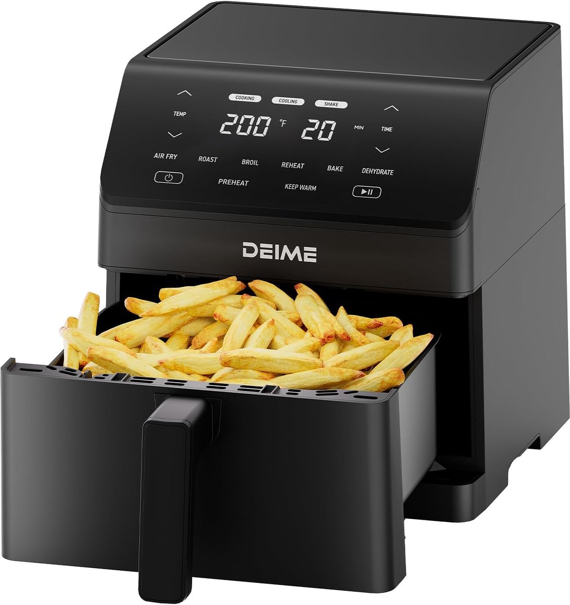 SnelShoppen - Airfryer 6L - Gezonde Frituurpan 1500W met 10 Voorinstellingen, Visueel Kookvenster, Antiaanbakmand - Ideaal voor Keuken, Feest, Gezinne