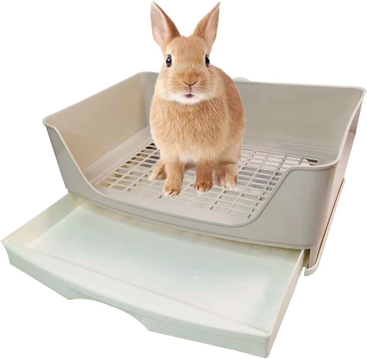 SnelShoppen - Grote Konijnen Toilet Trainer met Lade - Duurzaam Plastic, Geschikt voor Volwassen Konijnen, Cavia's, Hamsters, en Andere Kleine Dieren