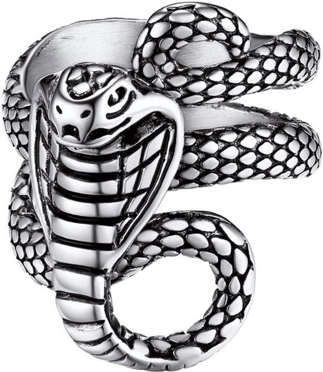 Slangenring Model SS01 - Stalen Gothic Sieraden - Allergievrij en Antiek Ontwerp