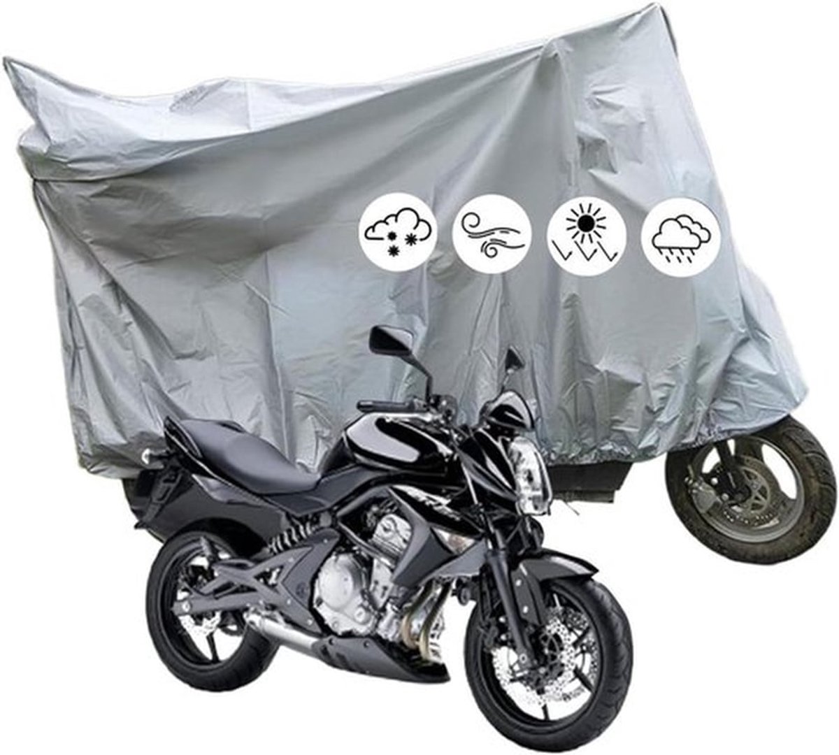 Waterdichte Motorhoes 190T Polyester - Motorfiets Beschermhoes voor Buiten - Waterdicht en UV-bestendig - Met Slotgaten - Regen, Sneeuw, Stof