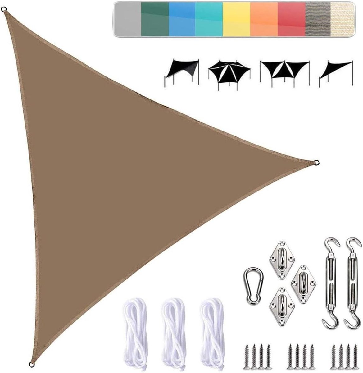 Waterdicht Zonnedoek - Schaduwdoek Hoek - Terras Beschermen - UV Blokkering - 3x4x5m - Gri
