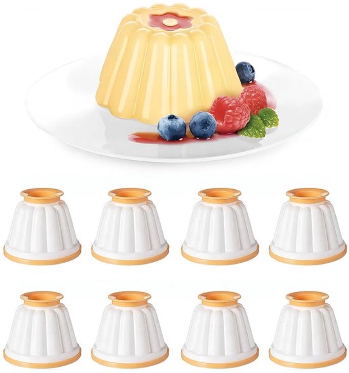 puddingvormpjes, herbruikbare Italiaanse puddingbekertjes, veilig en geurloos, gemakkelijk te ontvormen en schoon te maken.