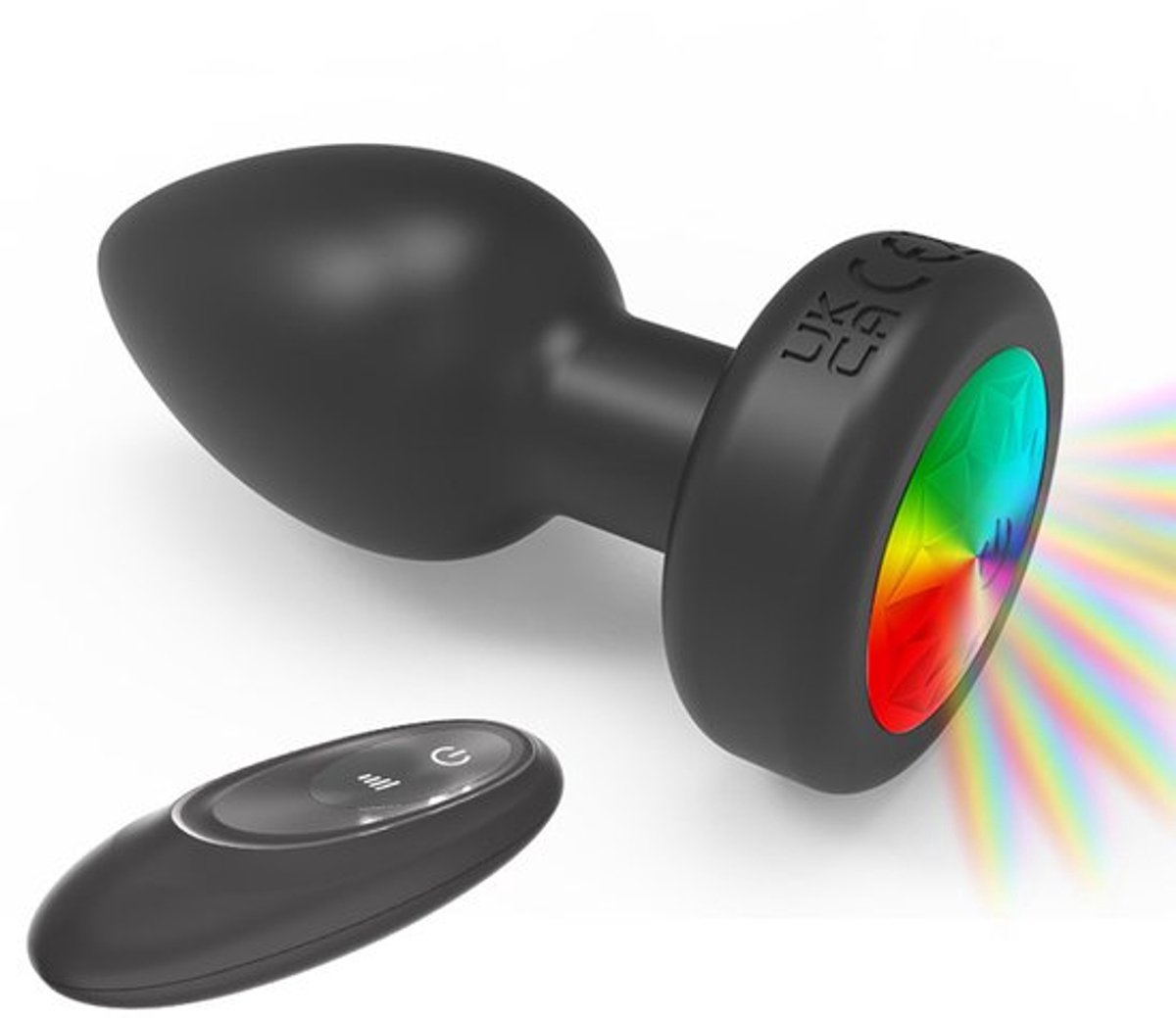 Siliconen vibrerende plug met lichtgevende basis, draadloze afstandsbediening, oplaadbare buttplug-massager, G-spotstimulatie voor mannen en vrouwen, Happy Bed Games
