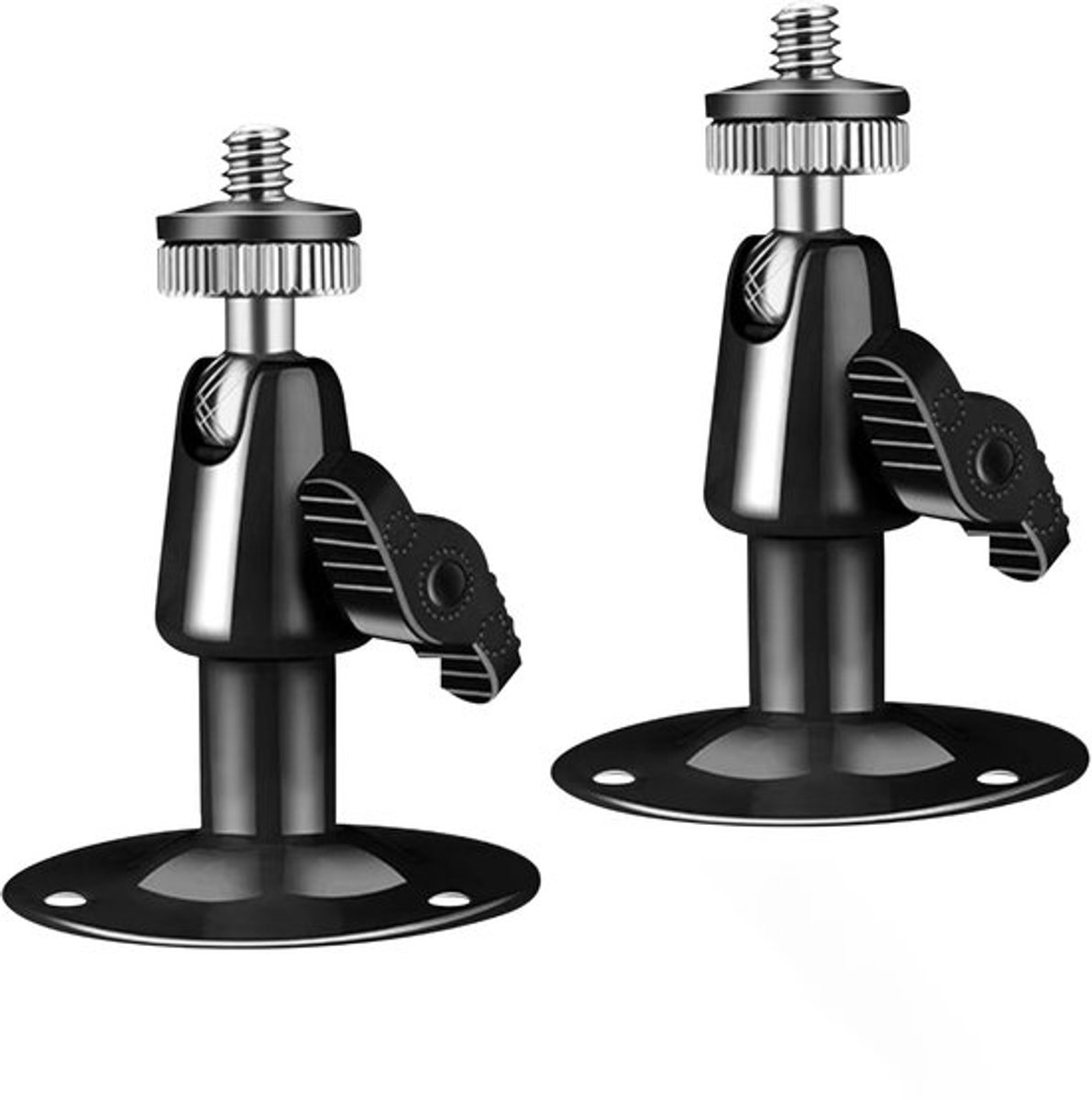 Metalen Camera Beugel - 2 stuks - 360° graden verstelbaar - Wandmontage - Voor Beveiligingscamera's - Binnen en Buiten - Met installatietoebehoren - Zwart