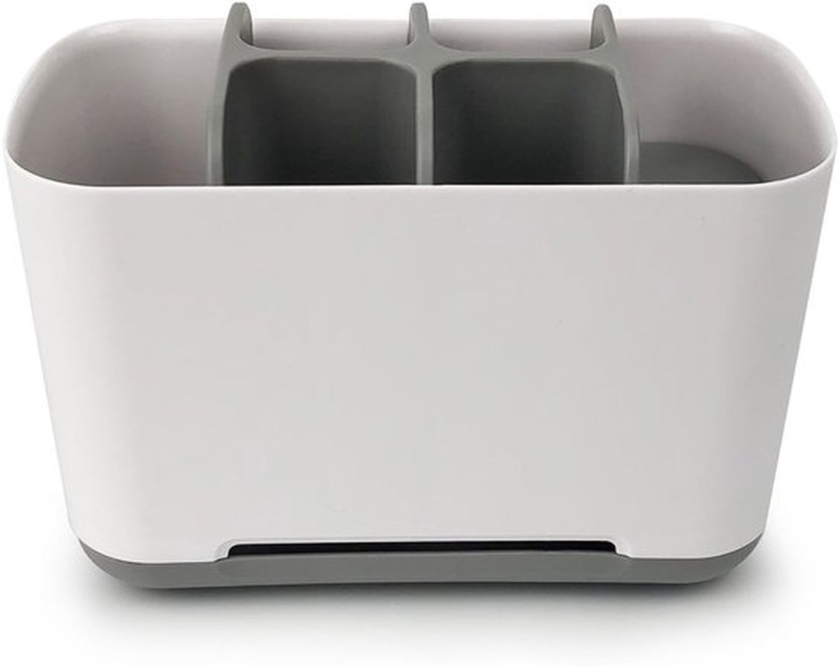 Tandenborstelhouder - Tandenborstel Organizer - Minimalistische houder voor elektrische tandenborstels - Opbergen voor de badkamer - Afdruiprek - Badkameraccessoires - Grijs + Wit - 18 x 9,4 x 13,2 cm
