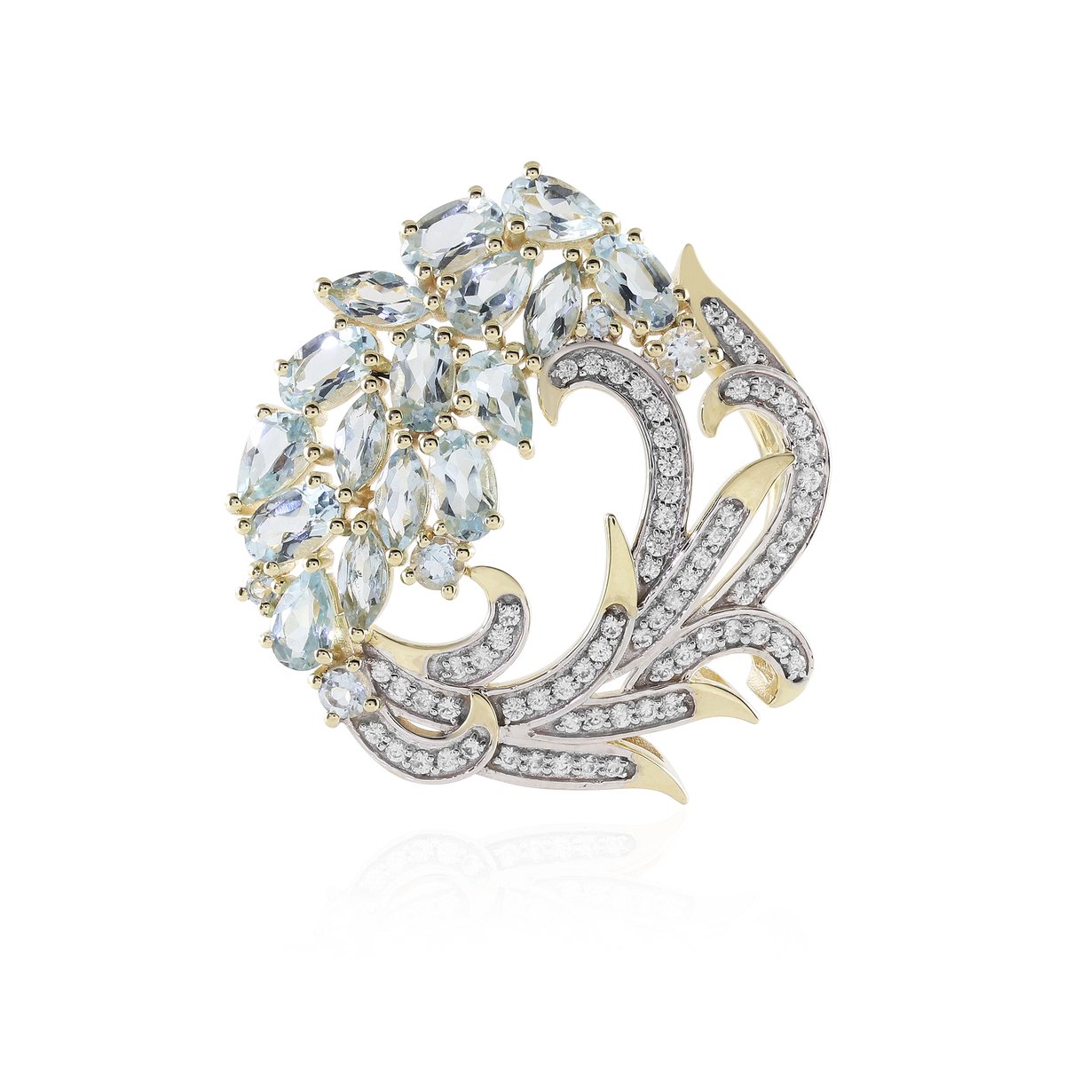 Cavill - Gouden Hanger 375 Geelgoud - Braziliaanse Aquamarijn 3,97 ct - Ovaal, Druppel & Marquise Slijpsel - Elegante Luxe Sieraden Dames