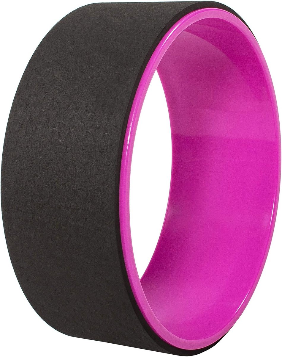 SnelShoppen - Yoga Wheel voor Stretching en Ondersteuning, Comfortabel Steunwiel voor Yoga Houdingen en Backbends, 12,5 inch, Roze, Tot 300 lbs