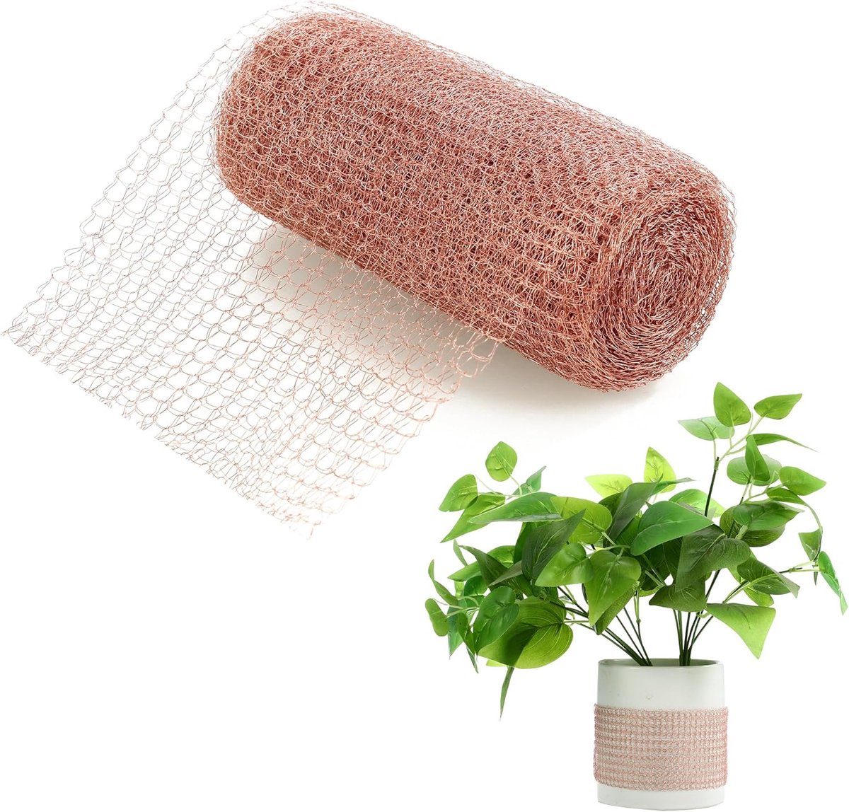 SnelShoppen - 12.7 cm x 10 m Dubbele Laag Koper Gaas Ongediertebestrijding voor Verhoogde Planten, Effectieve Bescherming tegen Schade, Tuin, Buiten,