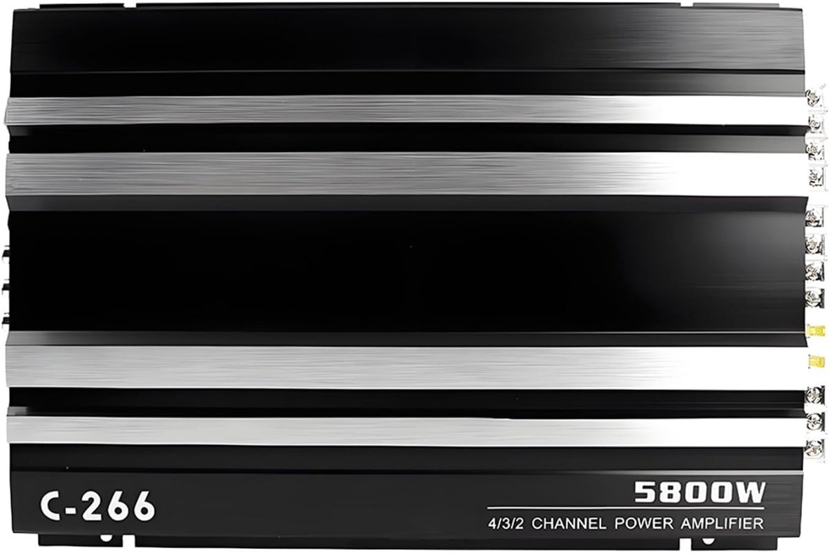 SnelShoppen - 4-Kanaals Auto Audio Versterker, Hoge Vermogen, 12V, Ultra Dun, Class A/B, Voor Auto, Muziek, Feest, Compact
