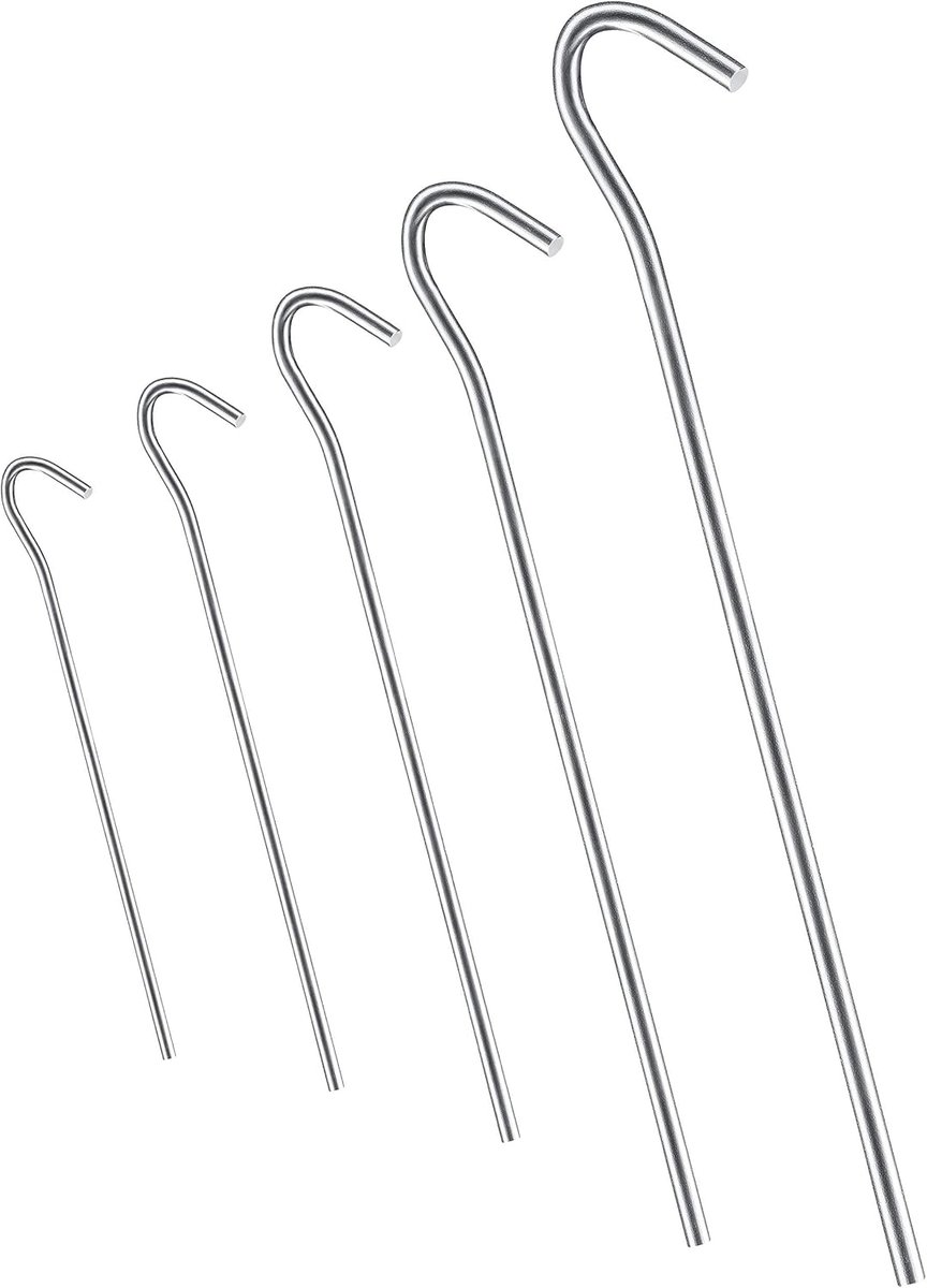 SnelShoppen - 18x Anti-ROST Tent Pegs Ø 4 mm, Lengte 230 mm - Ronde Profiel, Sterke Grondankers van Gegalvaniseerd Staal voor Camping en Buitenactivit