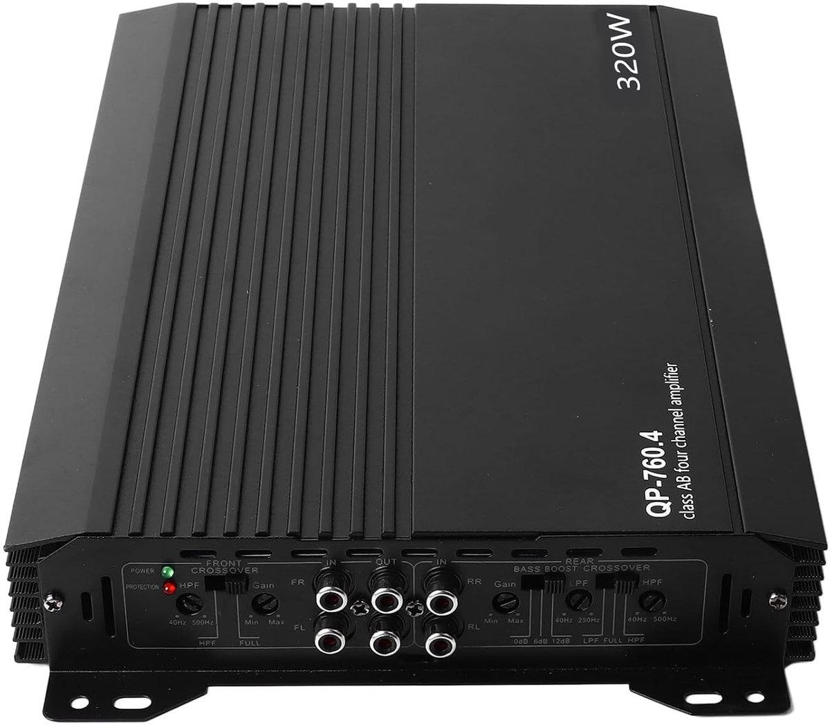 SnelShoppen - Car Radio Amplifier 4 Kanaals Auto Power Amplifier van Aluminium Legering met Gouden Aansluitingen en Dubbele Spoel Transformator voor O