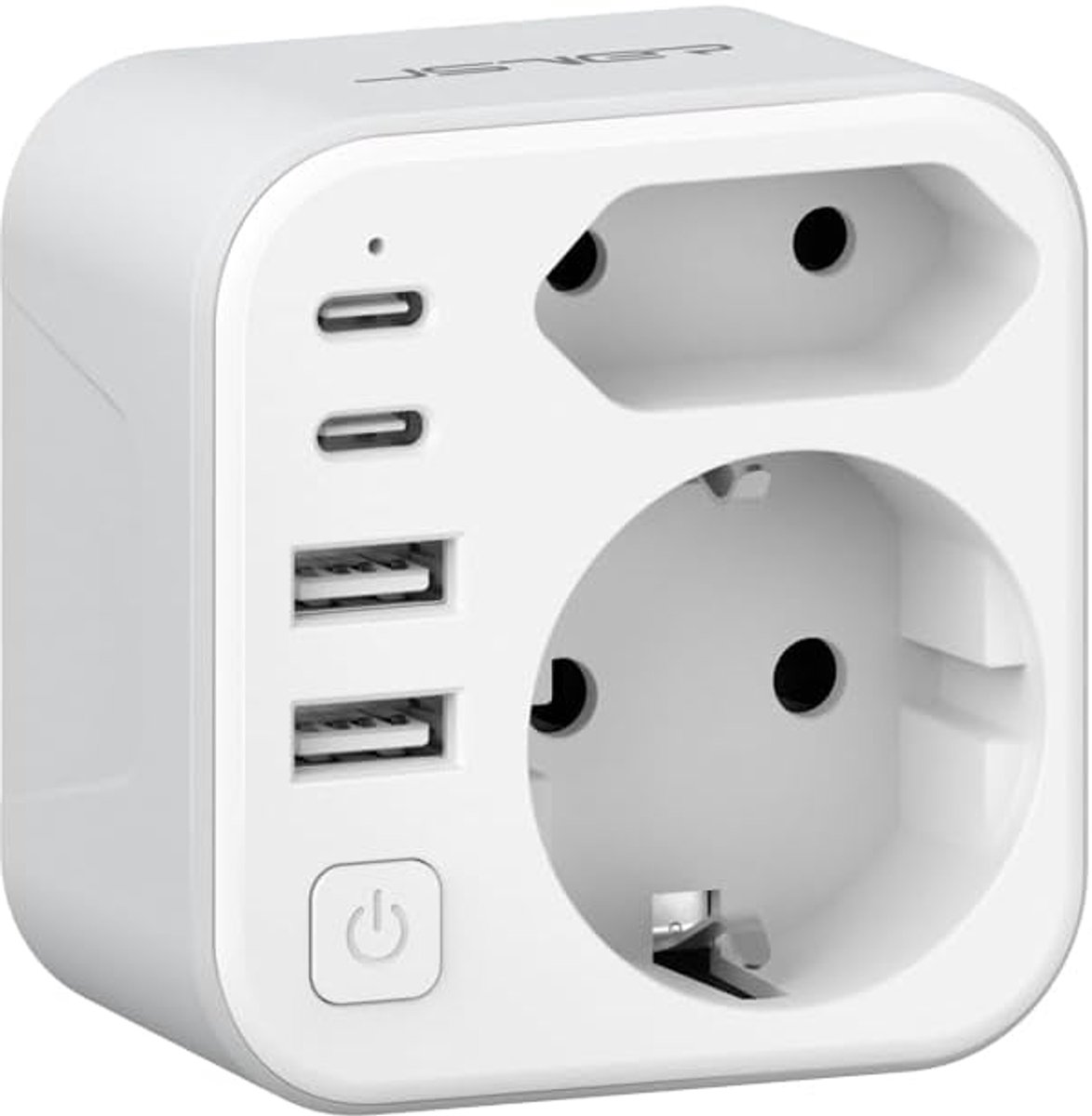 JSVER Reisadapter voor Zuid-Afrika, Stekkeradapter Type M 2 Adapter Reisstekker Zuid-Afrika Duitsland met 2 USB C & 2 - ShopVlot