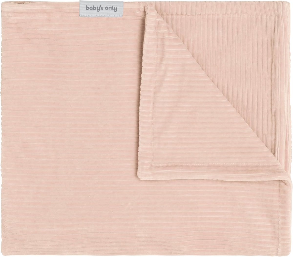 SnelShoppen - Babydeken - Babydeken Sense - Voor meisjes - 1.6 TOG - 70x95cm - Perzik - Zacht ribcord - Perfect voor wieg of ledikant