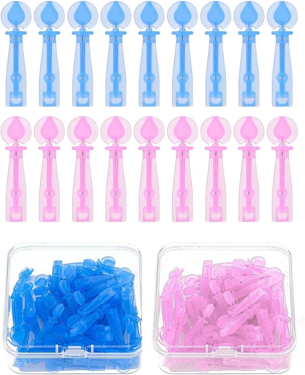 SnelShoppen - 100 Stuks Blackhead Needles Acne Pimple Remover Professionele Blackhead Verwijder Tool Set Hoogwaardige Roestvrijstalen en Kunststof Ger