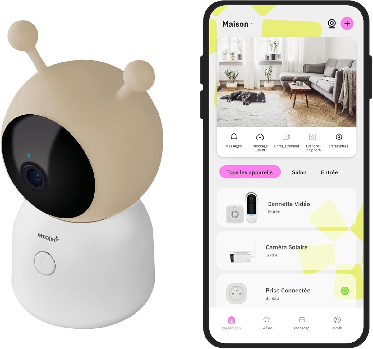 Slimme Baby Camera - Babyfoon HD - Baby in de gaten houden - Huildetectie & Temperatuur - 2K HD - Wit