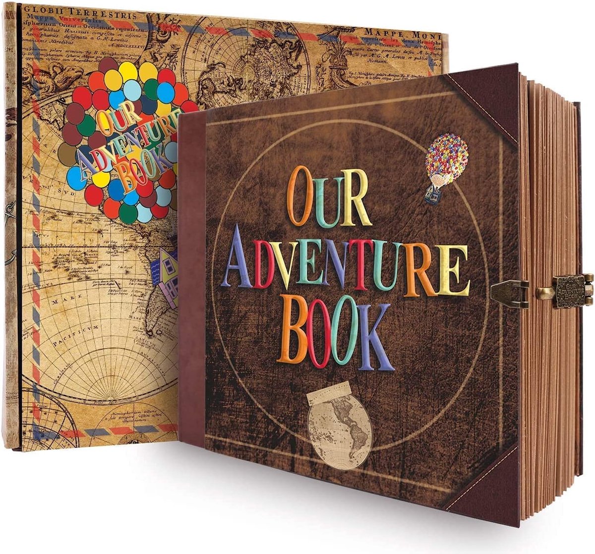 SnelShoppen - Our Adventure Book 146 Pagina's Fotoalbum Scrapbooking, Vintage Stijl, DIY Dagboek voor Reizen, Trouwen, Verjaardag, Valentijnsdag Cadea