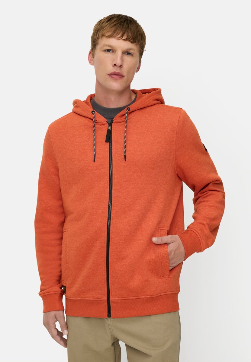 camel active Hoodie met verstelbare trekkoord - Maat menswear-XL - Oranje