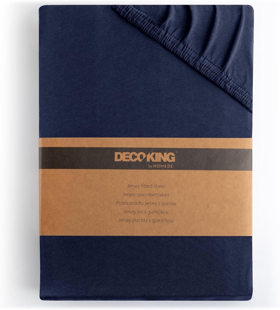 SnelShoppen - Fitted Sheet 200x220-220x240cm Donkerblauw 100% Kammgaren Katoen Jersey Zacht - Geschikt voor Boxspring en Standaard Bedden
