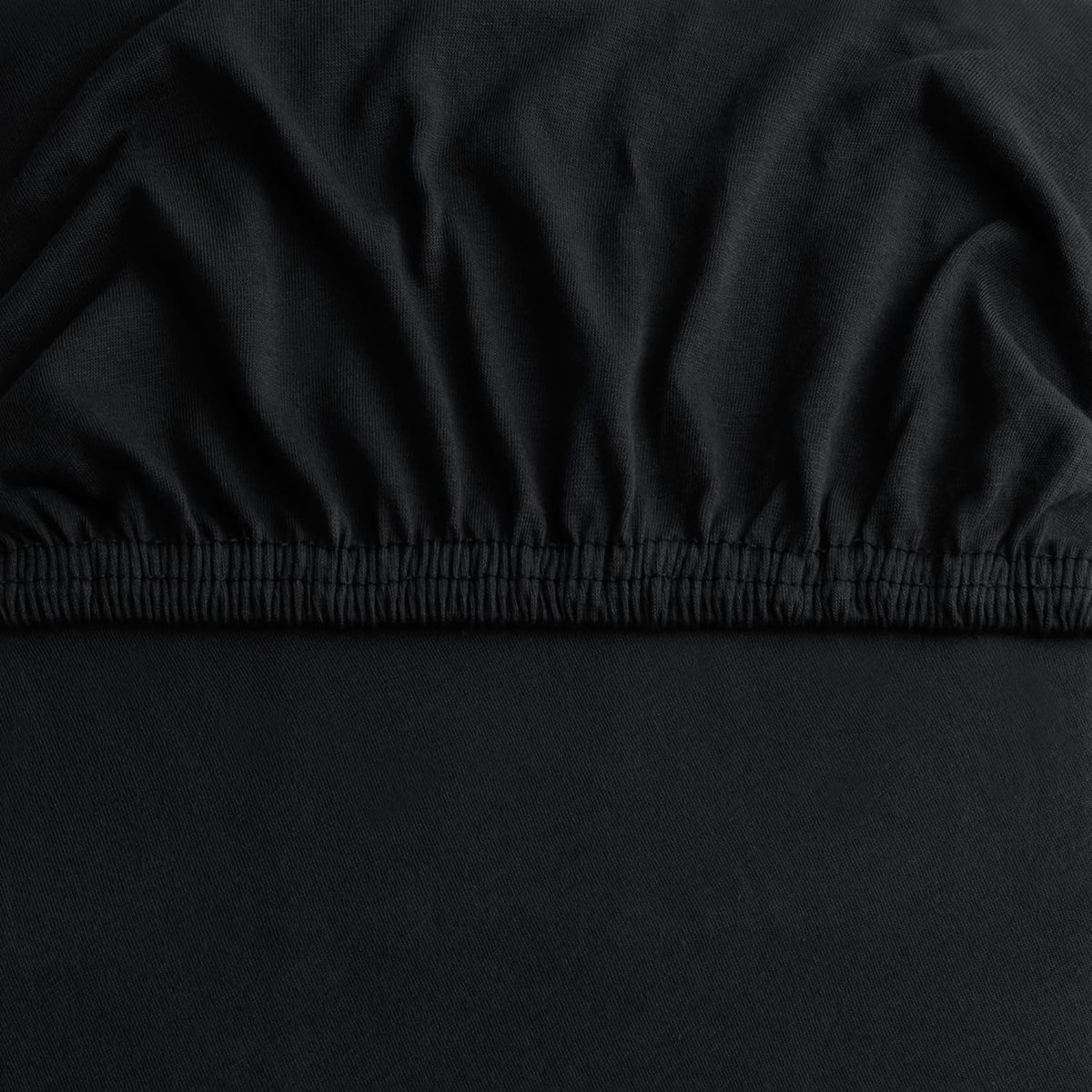 SnelShoppen - Fitted Sheet 200x220-220x240cm Zwart Amber 100% Katoen Jersey - Geschikt voor Boxspring en Standaard Bedden - Comfortabel en Ademend