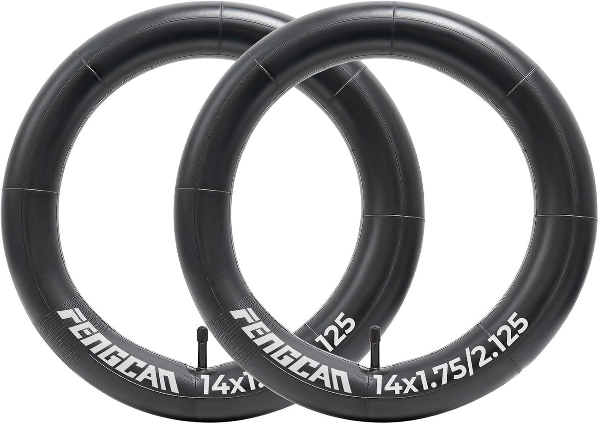 SnelShoppen - 14x1.75/2.125 Binnenbanden - 2 Stuks Butyl Rubber Fiets Binnenbanden met AV32mm Schrader Ventiel - Geschikt voor Mountainbike, Racefiets