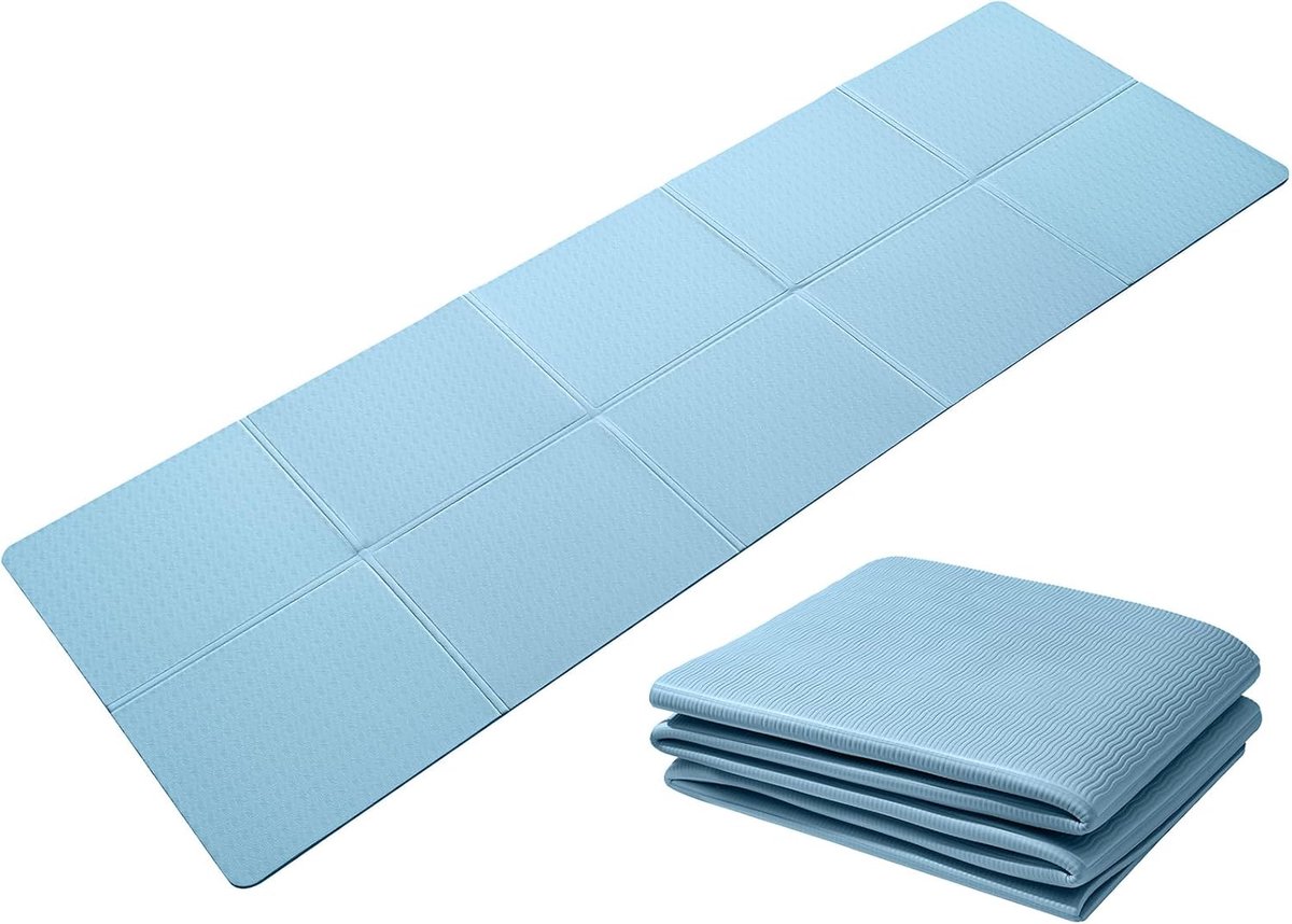 SnelShoppen - Vouwbare Yoga Mat - Antislip Fitnessmat - Lichtgewicht Gymnastiek Mat voor Pilates en Thuisoefeningen - TPE Materiaal 183 x 61 x 0.6 cm