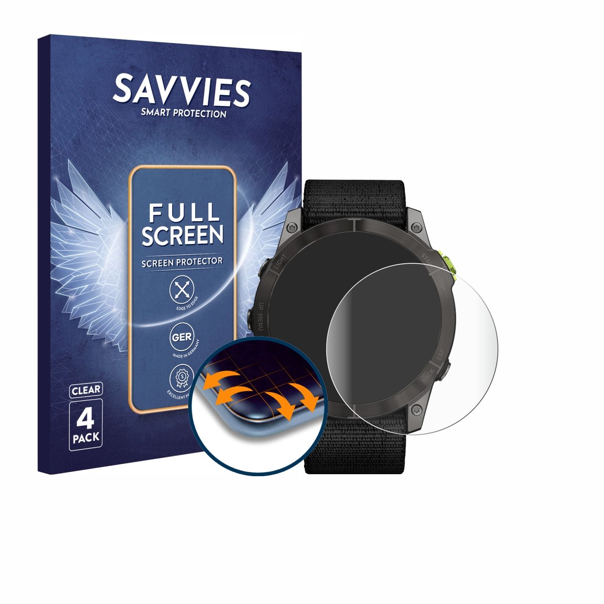 Savvies - Screenprotector voor Garmin Enduro 2 - Folie Beschermfolie transparant volledig dekking 4 Stuks
