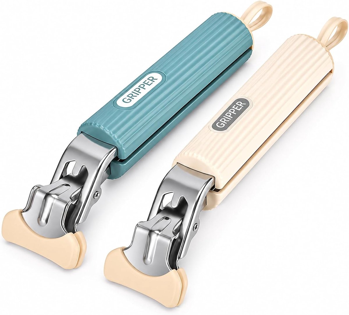 SnelShoppen - 2 stuks anti-verbrandingsgrijpers en oventangen, 21 x 4 cm, roestvrij staal en siliconen handgreep, hittebestendige keuken tools voor ai
