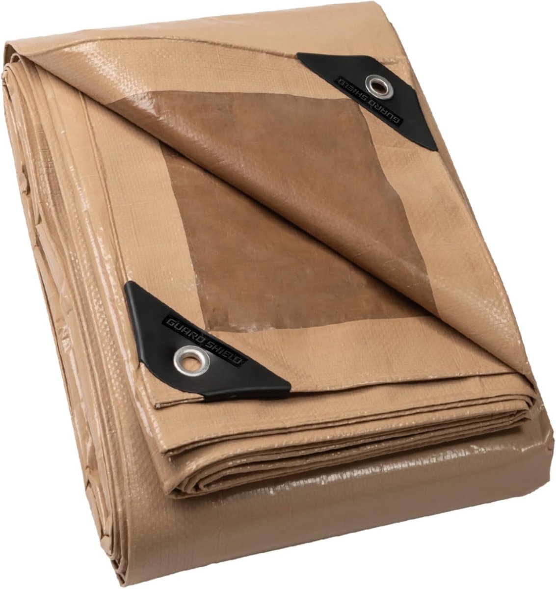 SnelShoppen - Multifunctionele Waterdichte Geweven Tarpaulin 4x5m Beige/Khaki, 120 g/m² Tear-resistent, UV-Stabilisatie, Geschikt voor Tuin, Camping e