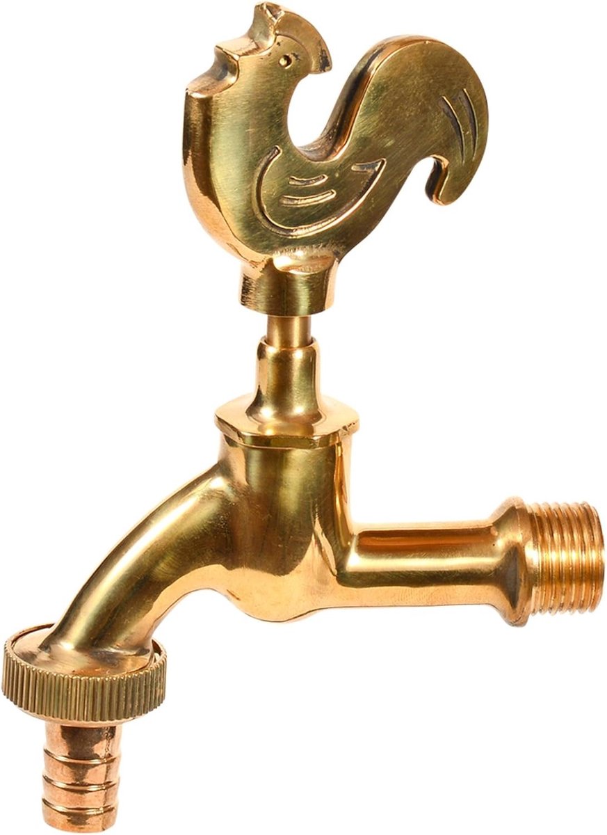 Vorstvrije buitenkraan - Gepolijst messing - 1,27 cm (1/2 inch) - Uitloopventiel met lange afstand tot de muur - Voor tuinmontage