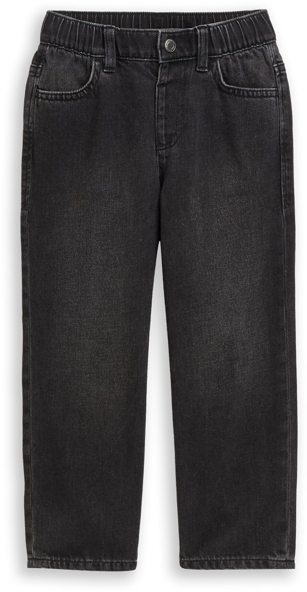 Tom Tailor - Baggy Fit-jeans - Maat 128 - used mid stone black denim