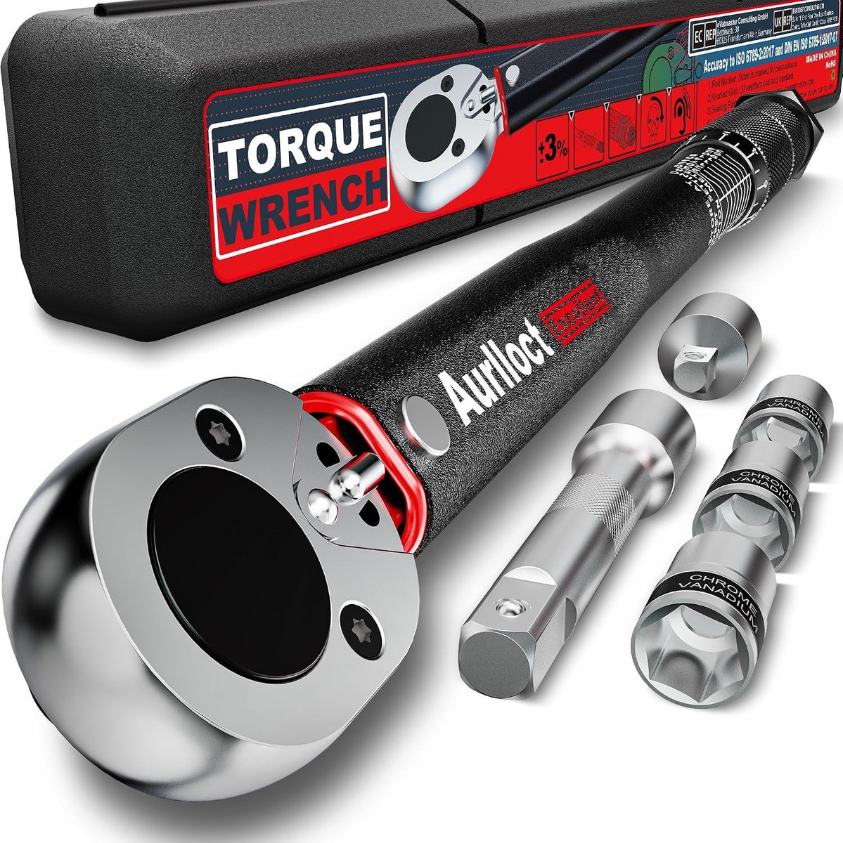 Momentsleutel voor auto - Zwart - 1/2'' 20-230 Nm - Verstelbare Koppelversteller - Voor Auto, Vrachtwagens en Motorfietsen