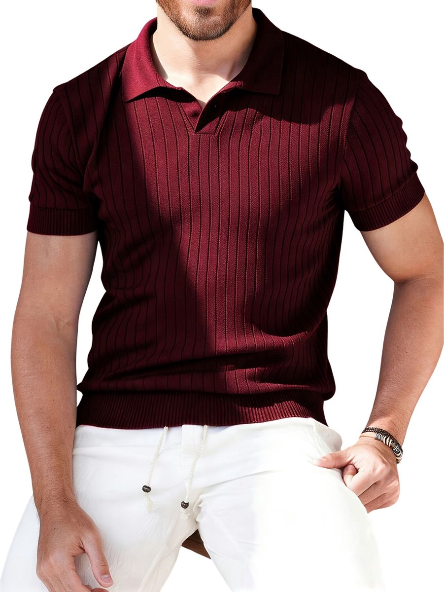 Currero T-Shirt Heren Shirt Zomerkleding T Shirt Mode Old Money Polo Mannen Kleding Volwassenen Donkerrood