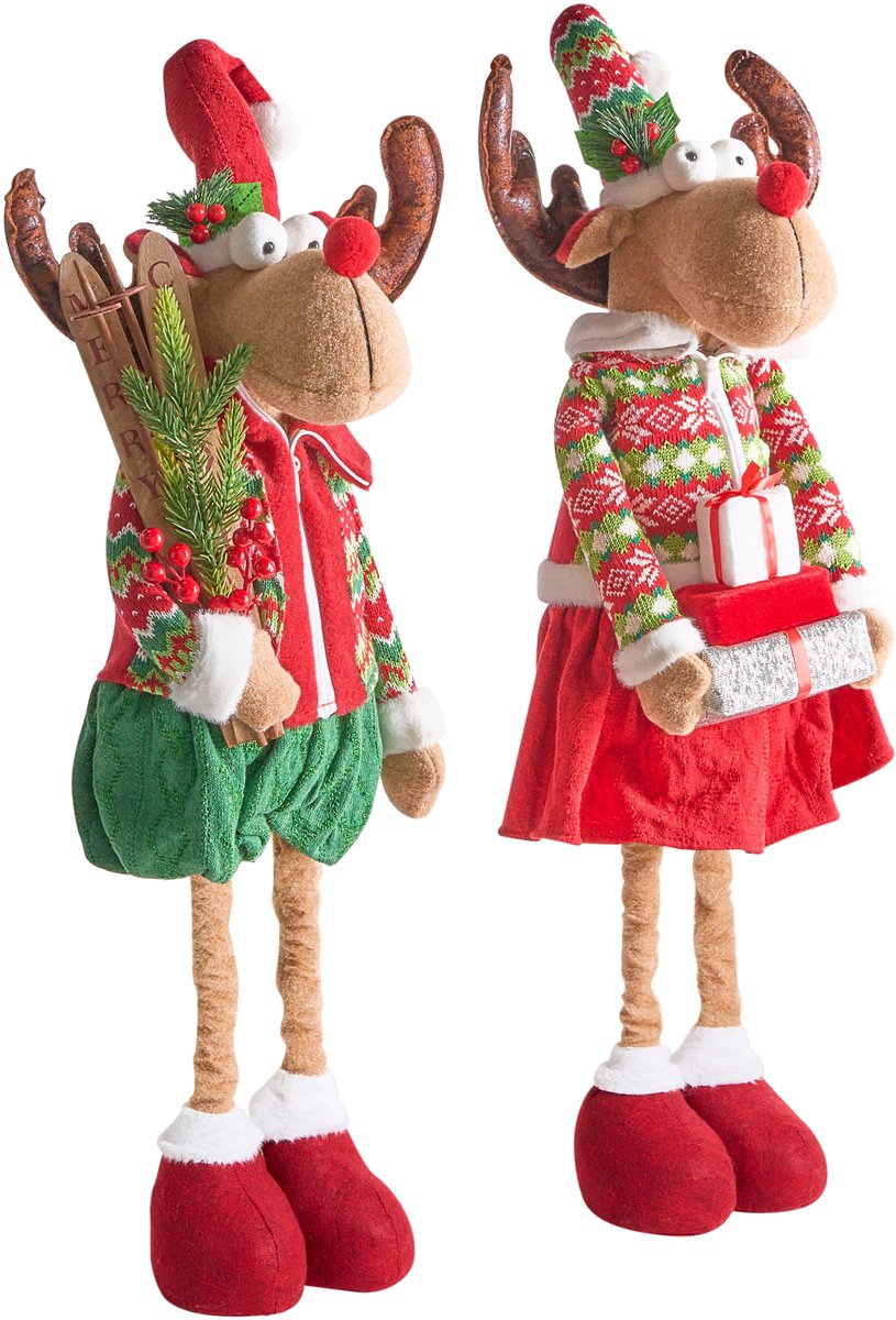 ULDALSANA - Kerstdecoratie set van 2 - Polyester - Meerkleurig