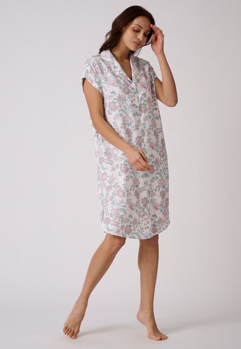 Damart Nachthemd van zuivere viscose - Dames - Wit - 42-44 (M)