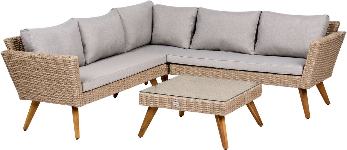 VITTORIA - Loungeset 5-zits - Grijs - Rotan