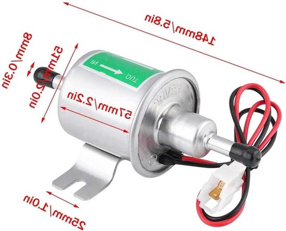 12V Universele Benzinepomp voor Motoren, ATV's, Trucks en Boten - Inline Brandstofpomp voor Carburetor en Generators