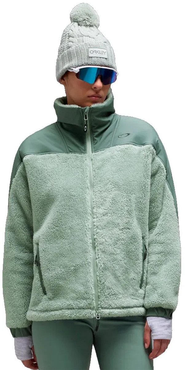 Oakley Apparel Mountain Fire Sherpa Fleece Met Volledige Rits Groen XL Vrouw
