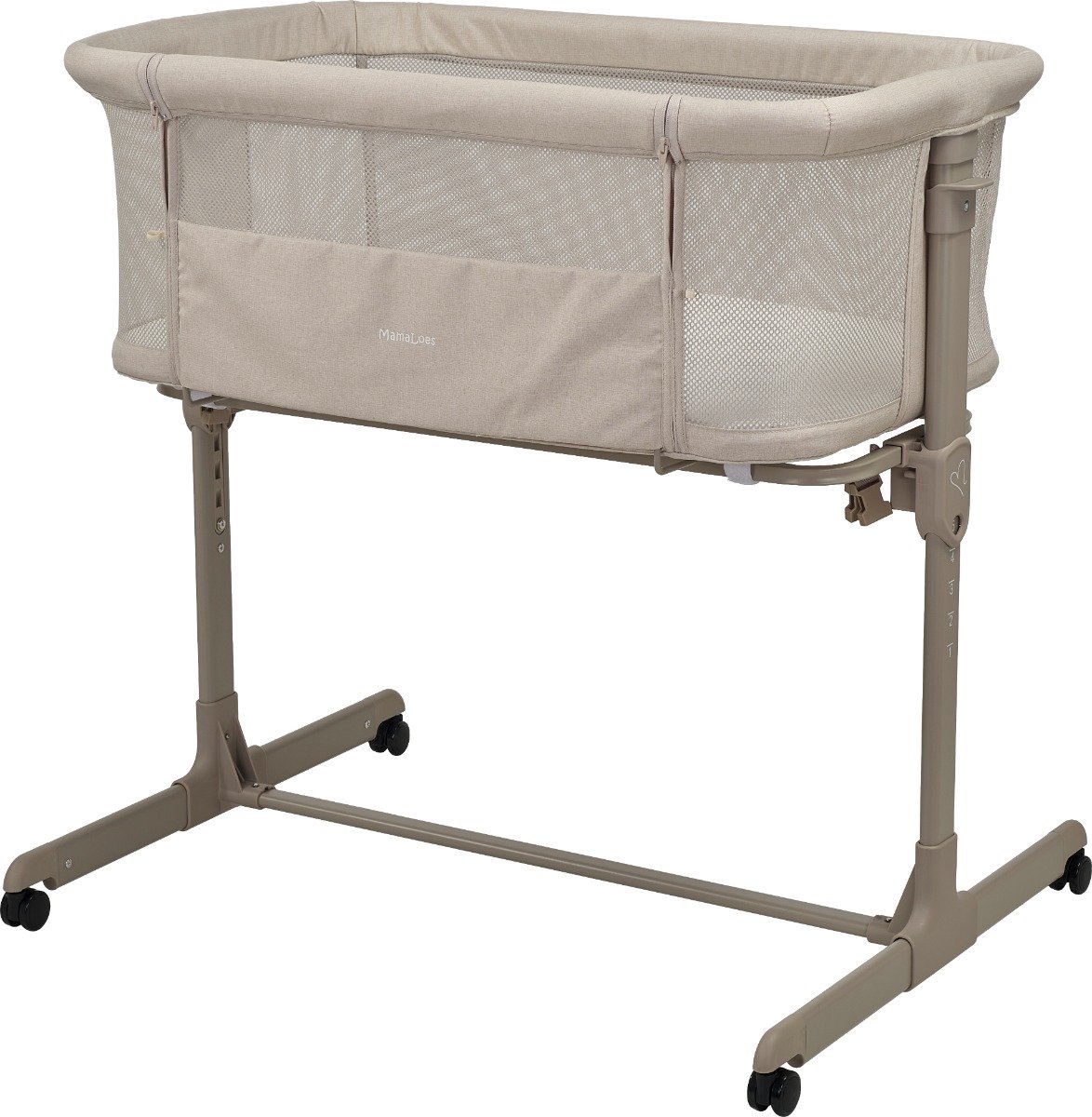 MamaLoes Loua Beige Wieg aan Bed Co-Sleeper