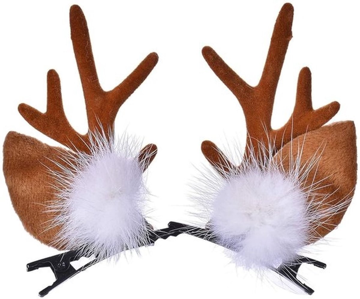Haaraccessoires Feestelijke Haarsieraden - Haarclips Set van 2 - Rendiergewei Haarclips - Stijlvolle Haarspeldjes - Perfect voor Kerstmis - Elegante Look - Haarklemmen