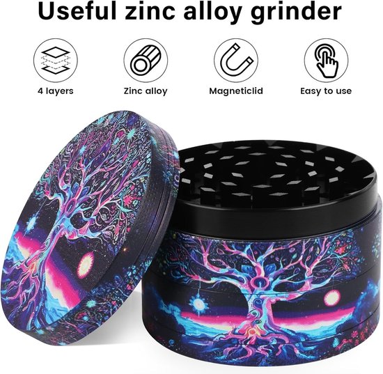 Grinder - B - 63 mm - Metaal - 4-delige Set voor Specerijen — afbeelding 3